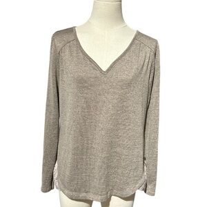 Energy‎ World Wear light brown women’s top with lace sides size medium (1839)